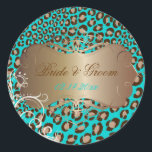 Vintage Leopard pearl swirls wedding stickers<br><div class="desc">Leopard print for any occasion!.  Customise your own,  add address so it can be used as envelope sealers and return address all in one.   Copyright © 2010 PixDezines.com and PixDezines on zazzle.com</div>