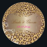 Vintage Leopard pearl swirls wedding stickers<br><div class="desc">Leopard print for any occasion!.  Customise your own,  add address so it can be used as envelope sealers and return address all in one.   Copyright © 2010 PixDezines.com and PixDezines on zazzle.com</div>