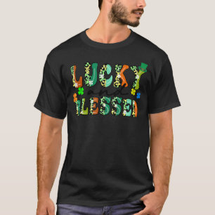 Vintage Leopard St Patrick's Day C Lucky And Bless T-Shirt