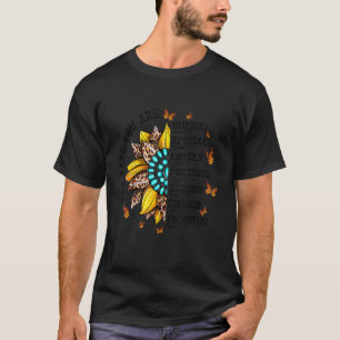 Vintage Leopard Sunflower Christian Saying Bible V T-Shirt