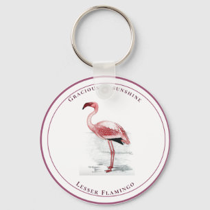 Vintage Lesser Flamingo Gracious as Sunshine Key Ring