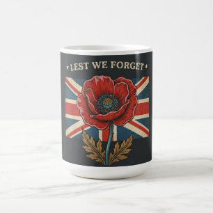 Vintage "Lest We Forget" Remembrance Day Poppy  Coffee Mug
