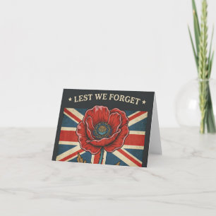 Vintage "Lest We Forget" Remembrance Day Poppy Holiday Card