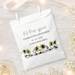 Vintage Let Love Grow Sunflower Seed Wedding Favour Bag