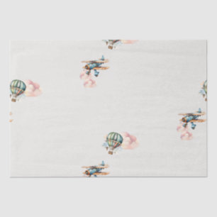 Vintage Let the Adventure Begin Baby Boy Shower Tissue Paper