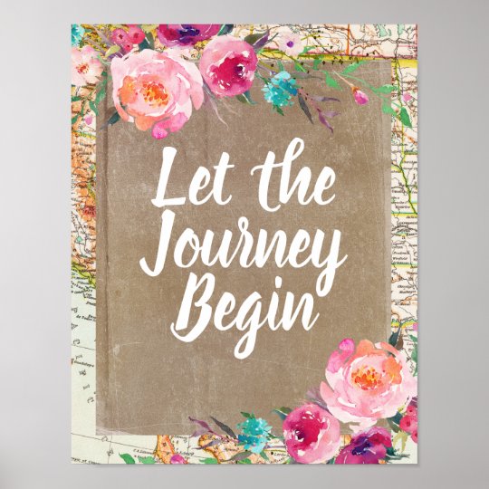 Vintage Let the Journey Begin Sign Travel Poster | Zazzle.com.au