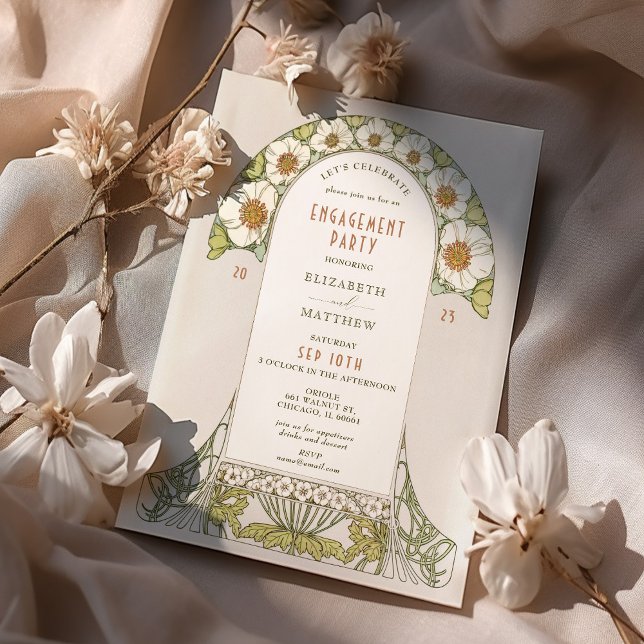 Vintage Let's Celebrate Invitations Art Nouveau (Creator Uploaded)