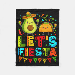 Vintage let's fiesta avocado and tacos cinco de fleece blanket