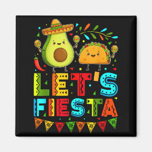 Vintage let's fiesta avocado and tacos cinco de magnet