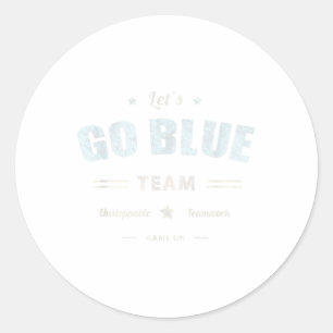 Vintage Lets Go Blue War Game Team Competition Sum Classic Round Sticker