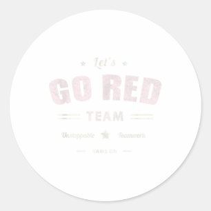 Vintage Lets Go Red Team War Game Competition Summ Classic Round Sticker