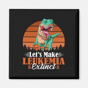 Vintage Let's Make Leukaemia Extinct Dinosaur Saur Magnet