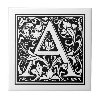 Vintage Letter "A" Ceramic Tile