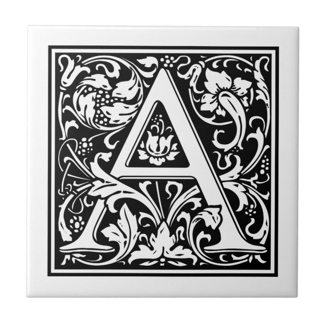 Vintage Letter "A" Ceramic Tile (Front)