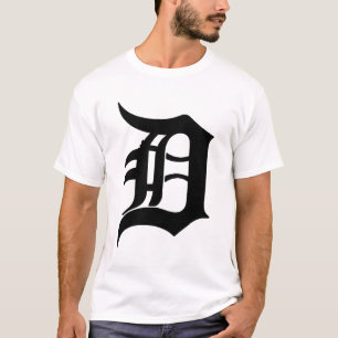 Vintage Letter D Detroit Michigan 313 area code T-Shirt