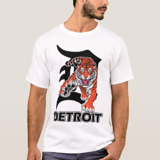 Vintage Letter D Detroit Michigan 313 area code T-Shirt