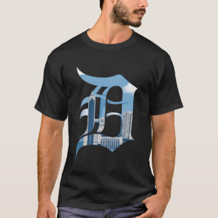 Vintage Letter D Detroit Michigan 313 T-Shirt