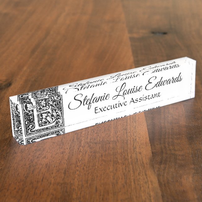 Vintage Letter "E" Nameplate (Side)