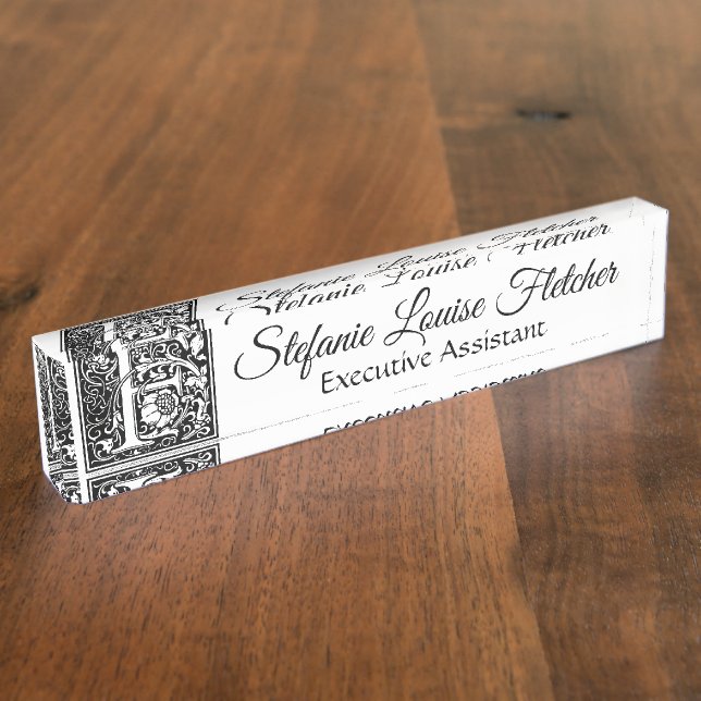 Vintage Letter "F" Nameplate (Side)