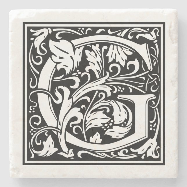 Vintage Letter "G" Stone Coaster (Front)