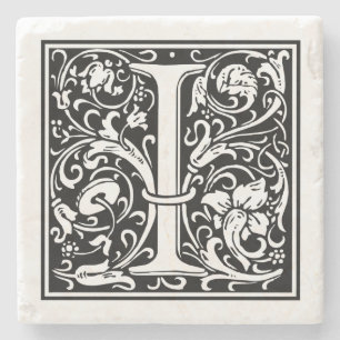 Vintage Letter "I" Stone Coaster