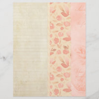 Vintage Letter & Stripe Collage Scrapbook Paper