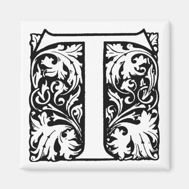 Vintage Letter T Monogram - Magnet (Front)