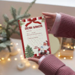 Vintage Letter to Santa Christmas Wish List Paper<br><div class="desc">A cute personalizable vintage fillable Letter to Santa Christmas Wish List template on Stationery Paper with muted red and white colours, Santa Claus, a christmas tree, a red ribbon and a mistle toe. The season will be here faster than you can say 'Santa' and this wishing list will be perfect...</div>