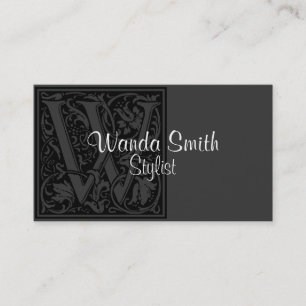 Vintage Letter "W" Business Card