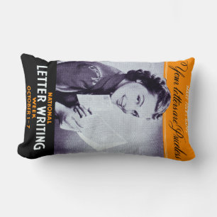 Vintage Letter Writing Lumbar Cushion