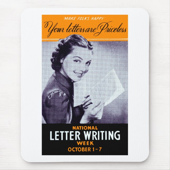 Vintage Letter Writing Mouse Pad (Front)