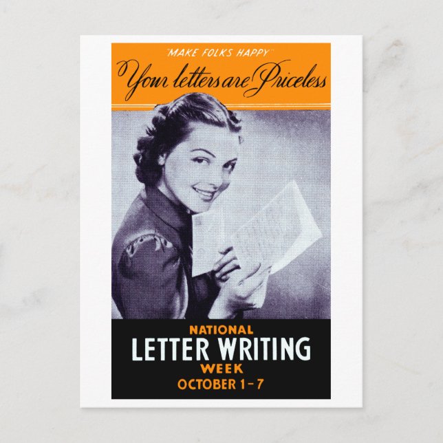 Vintage Letter Writing Postcard (Front)