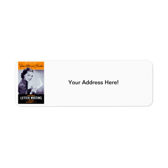 Vintage Letter Writing Return Address Label