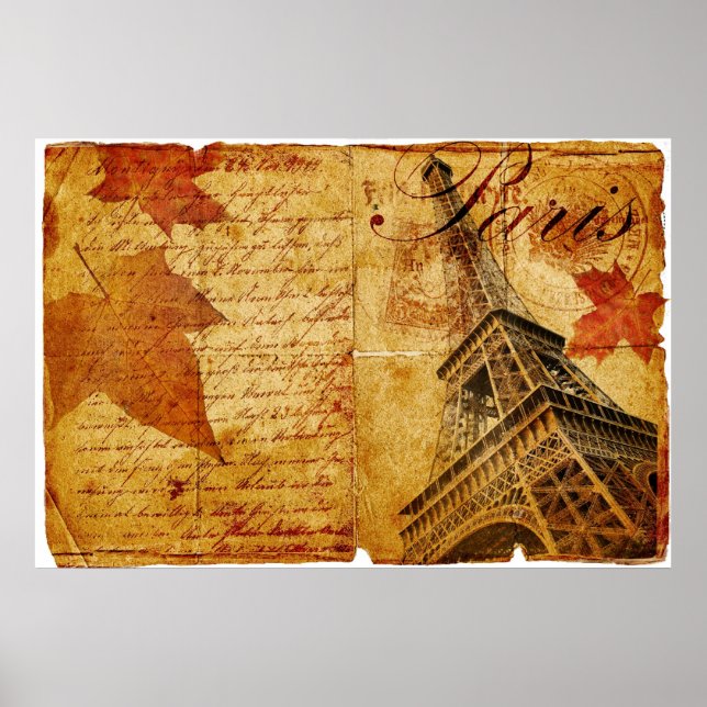 Vintage lettering of Paris Poster (Front)