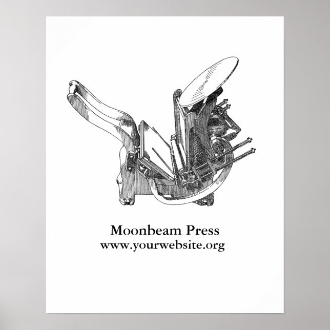 Vintage letterpress personalized Kelsey poster (Front)