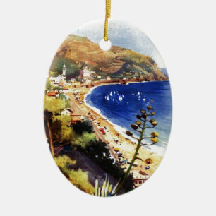 Vintage Levanto Genova Italy Tourism Ceramic Ornament