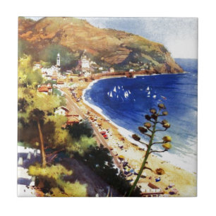 Vintage Levanto Genova Italy Tourism Tile
