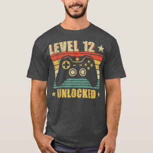 Vintage Level 12 Unlocked Video Game 12th Birthday T-Shirt