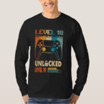 Vintage Level 18 Unlocked 18 Years Old Funny 18th  T-Shirt<br><div class="desc">Vintage Level 18 Unlocked 18 Years Old Funny 18th Birthday</div>
