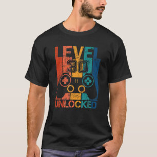 Vintage Level 30 Unlocked Gamer 30Th Birthday Game T-Shirt