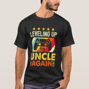 Vintage Levelling Up to Uncle Again Pregnancy Anno T-Shirt
