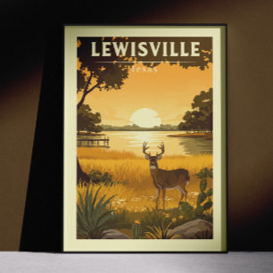 Vintage Lewisville Texas Poster