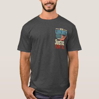 Vintage Liberty and Justice for All USA Map T-Shirt