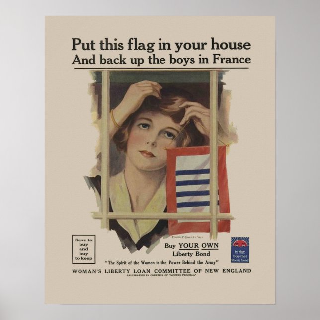 Vintage Liberty Bond Military Mother WW2 Retro Poster (Front)