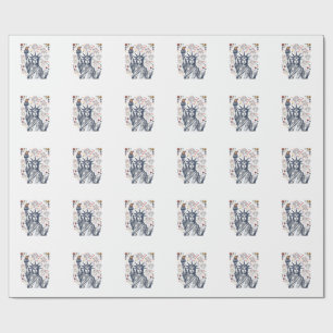 Vintage Liberty Fireworks Patriotic Vector Design_ Wrapping Paper