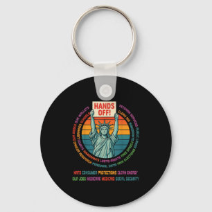 Vintage Liberty Statue Hands Off Freedom Protest R Key Ring