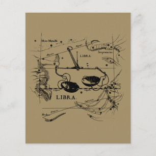 Vintage Libra Constellation Hevelius Style Flyer