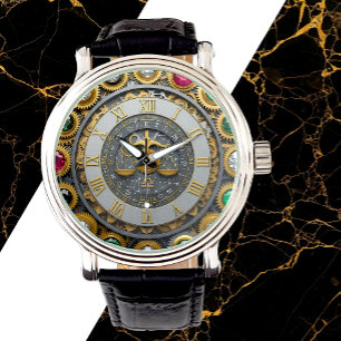 Vintage Libra watch, Astrology, Zodiac, Gems, Gold Watch