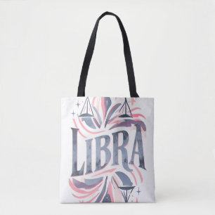 Vintage Libra Zodiac Sign Whimsical Illustration Tote Bag