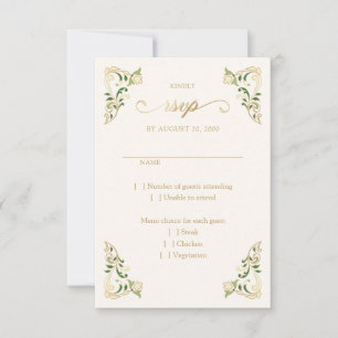 Vintage Library Book Story Fairy Tale Wedding RSVP Card